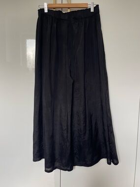 Tree of Life 100% Rayon Black Wide-Leg pants
